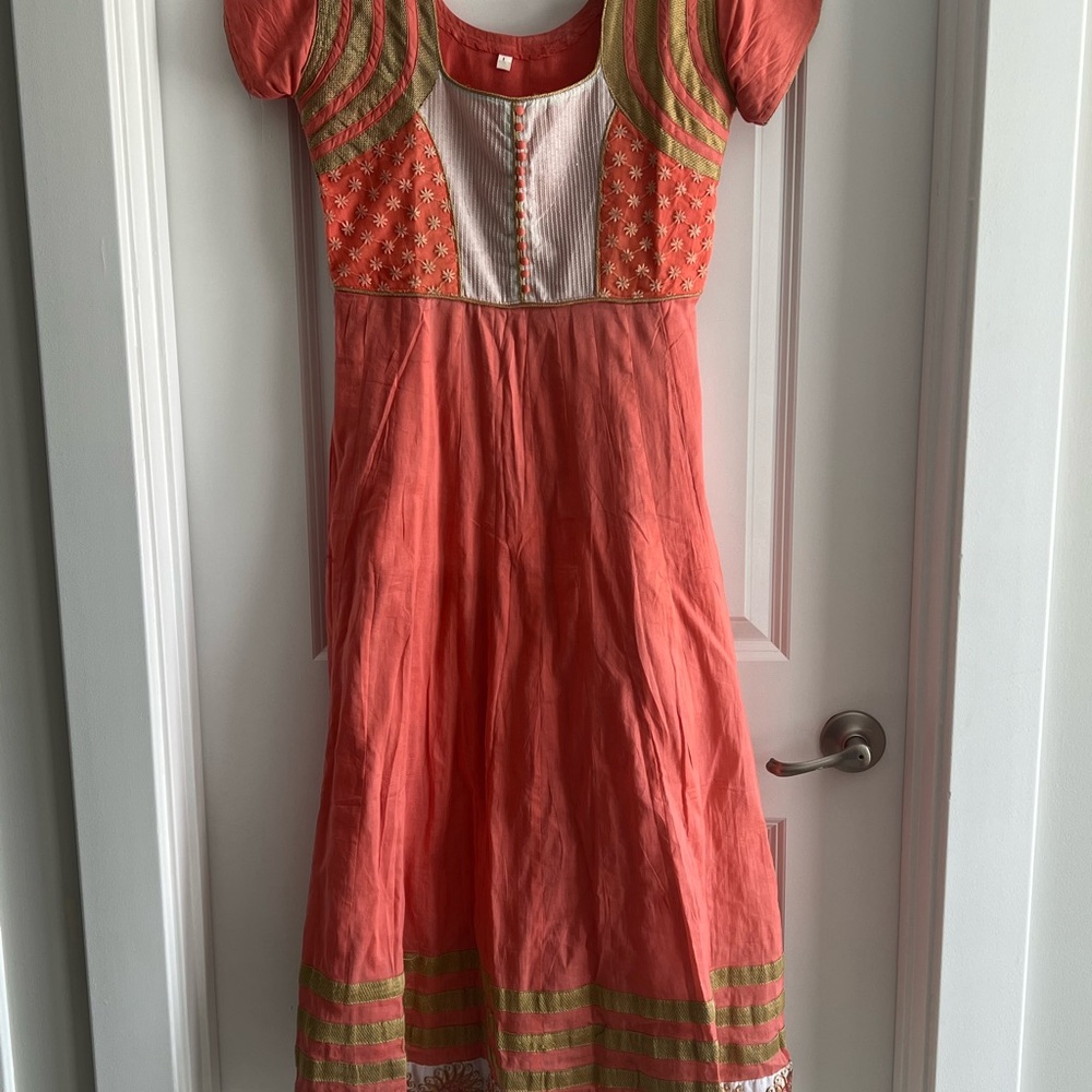 Beautiful Indian / Pakistani orange white kurta